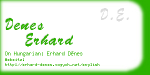 denes erhard business card